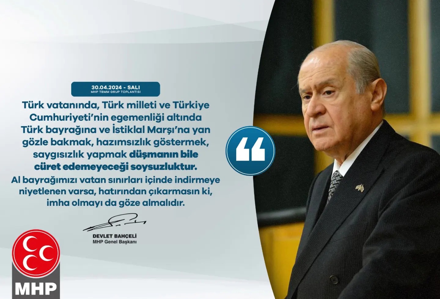 MHP Lideri Bahçeli'den Türk Bayrağı ve İstiklal Marşı'na Saygısızlık Tepkisi