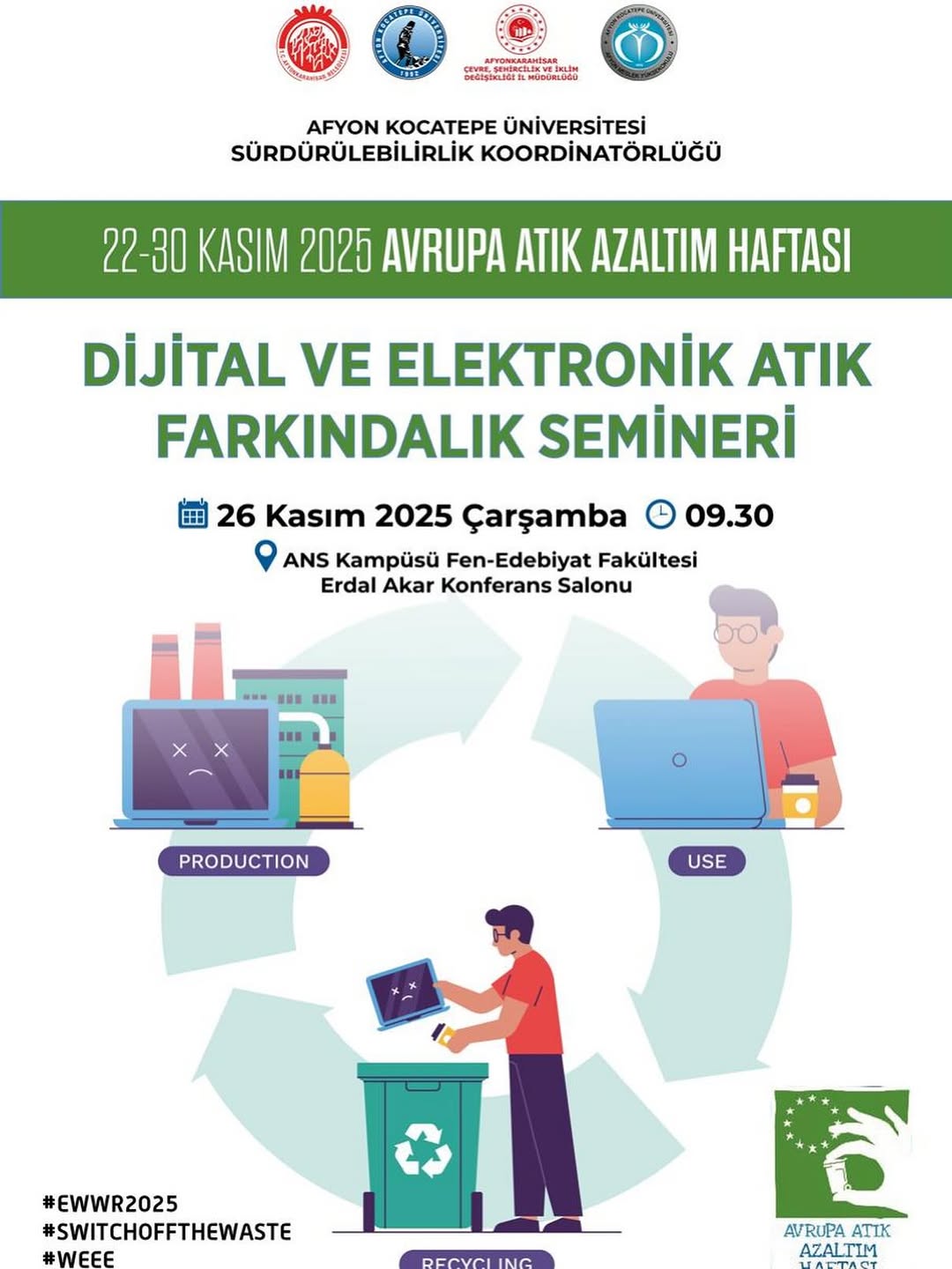 AKÜ'de Dijital Atık Farkındalık Semineri Düzenlendi
