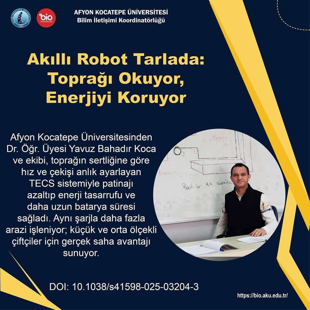 Afyon Kocatepe Üniversitesi, Toprağı Okuyan Akıllı Robot Geliştirdi