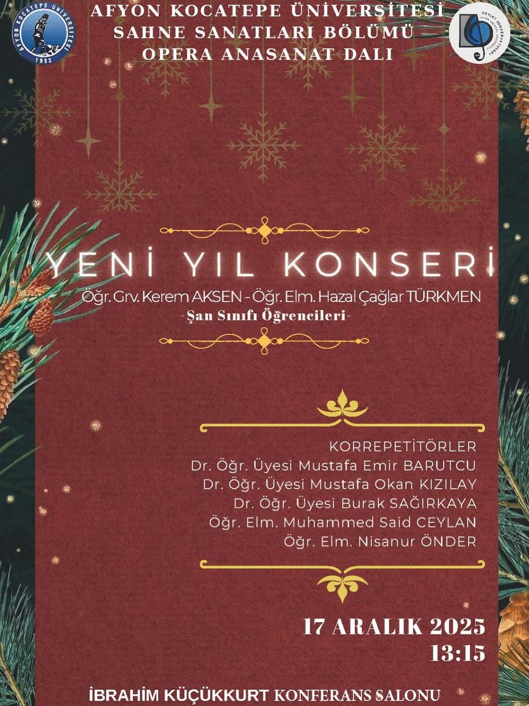 Afyon Kocatepe Üniversitesi'nde Yeni Yıl Konseri Düzenlendi