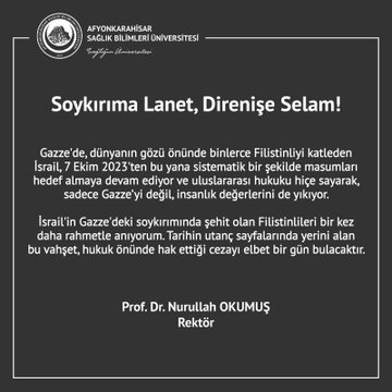 Afyonkarahisar'da Filistin İçin Dayanışma Etkinliği Düzenlendi