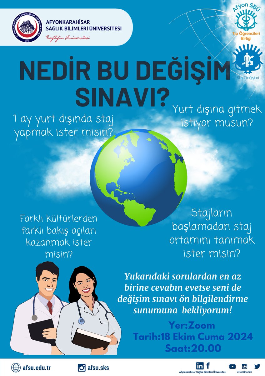 Değişim Sınavı AFSÜ'de Yürürlüğe Giriyor