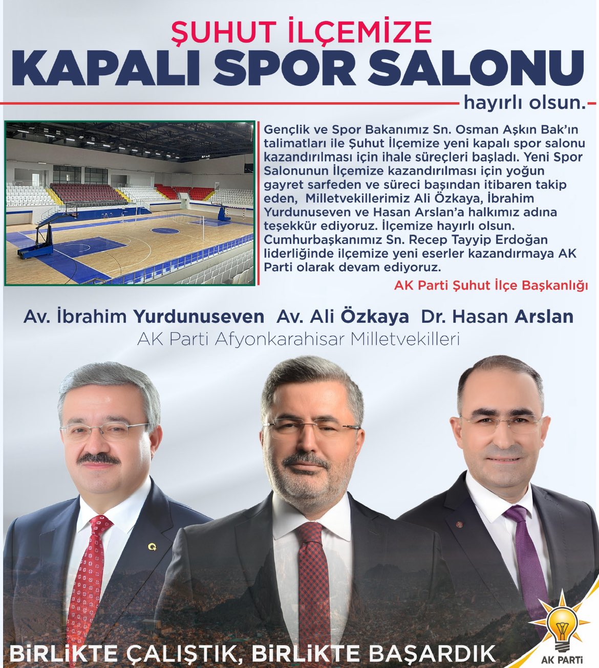 Şuhut ilçesine yeni bir kapalı spor salonu kazandırılıyor