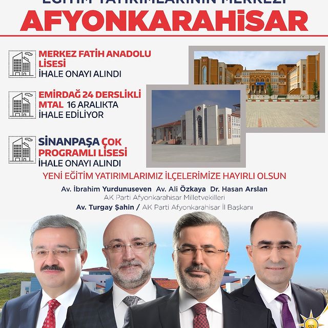 Afyonkarahisar’da Eğitim Yatırımları Artıyor