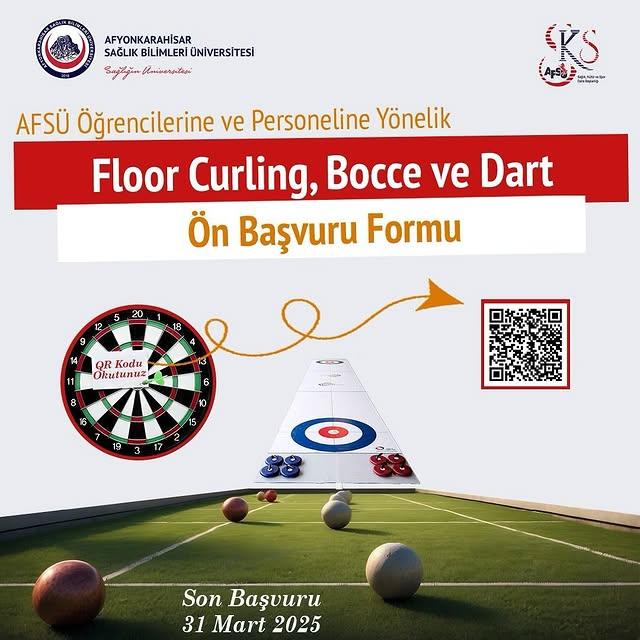 Afyonkarahisar'da Floor Curling, Bocce ve Dart Başvuruları Başladı