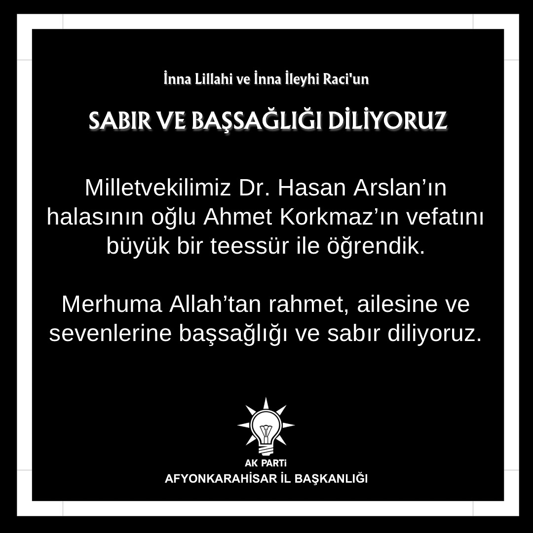 Afyon'da Dr. Hasan Arslan'ın Aile Acısı