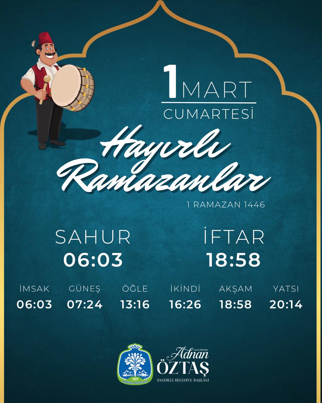 Sandıklı'da Ramazan Ayı: Günlük İmsakiye Saatleri ve İftar Dilekleri