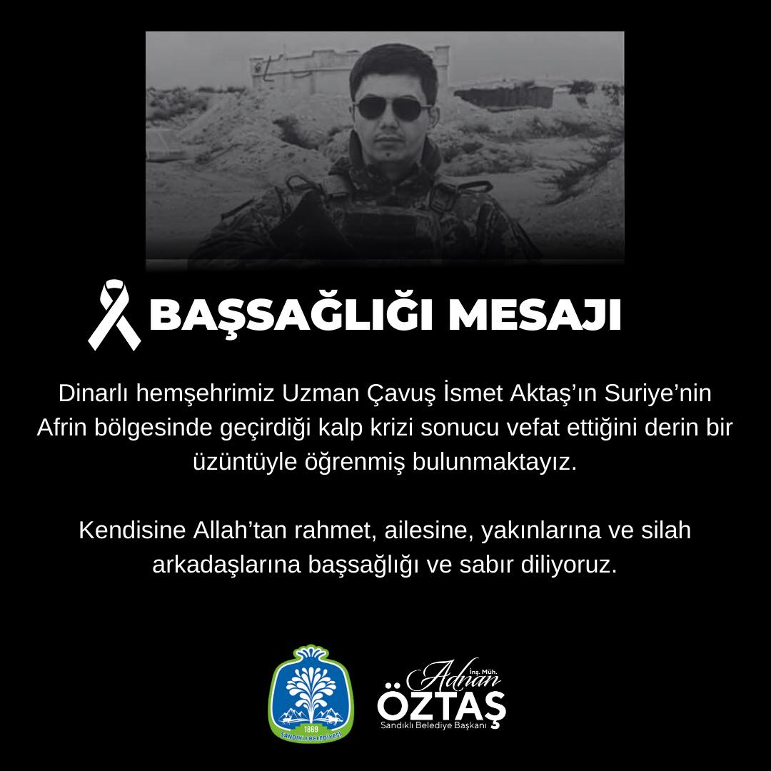 Afrin'de Görevli Uzman Çavuş İsmet Aktaş Şehit Oldu