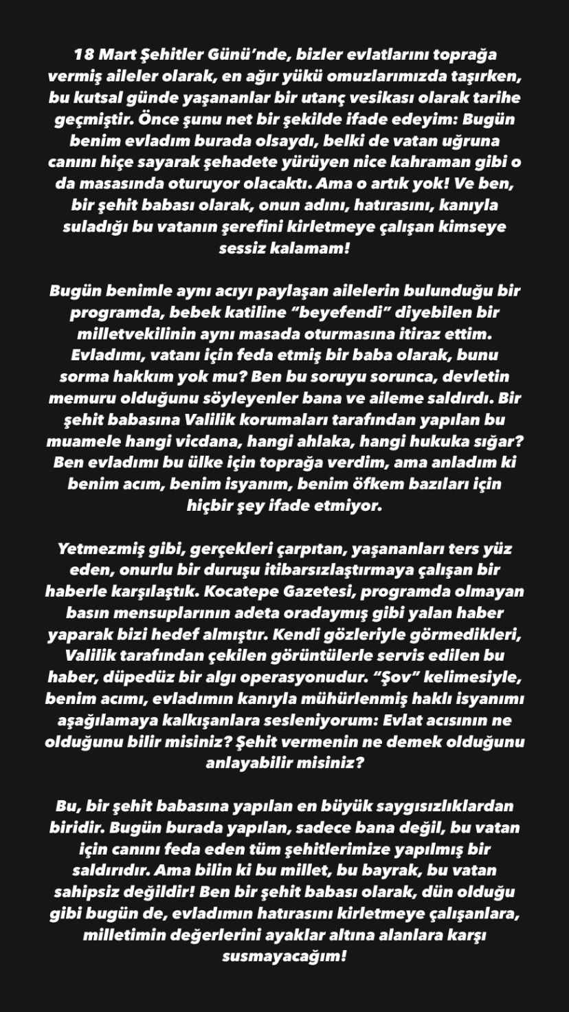 18 Mart'ta Afyon Şehit Ailelerine Destek Açıklaması