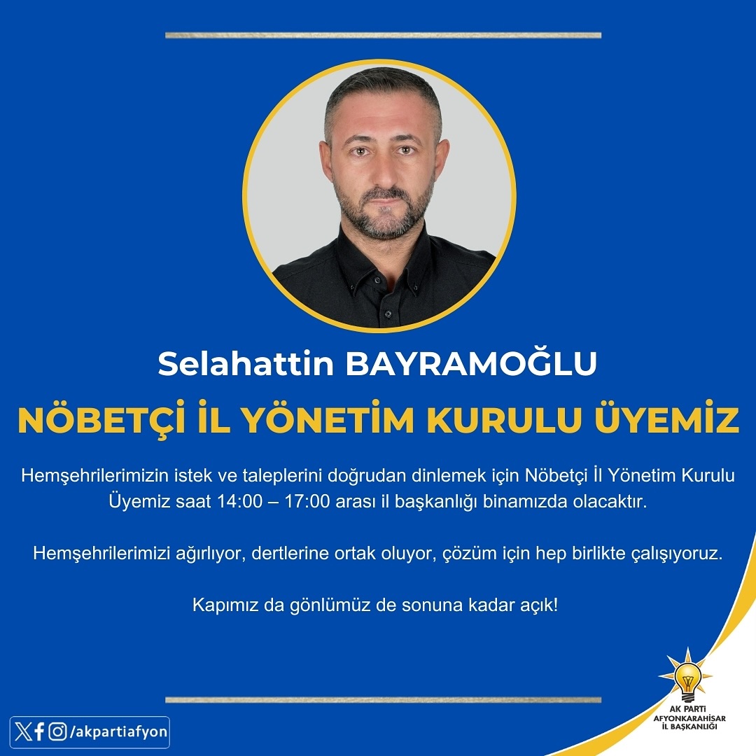 AK Parti Afyon İl Başkanlığı Vatandaşla Buluşuyor