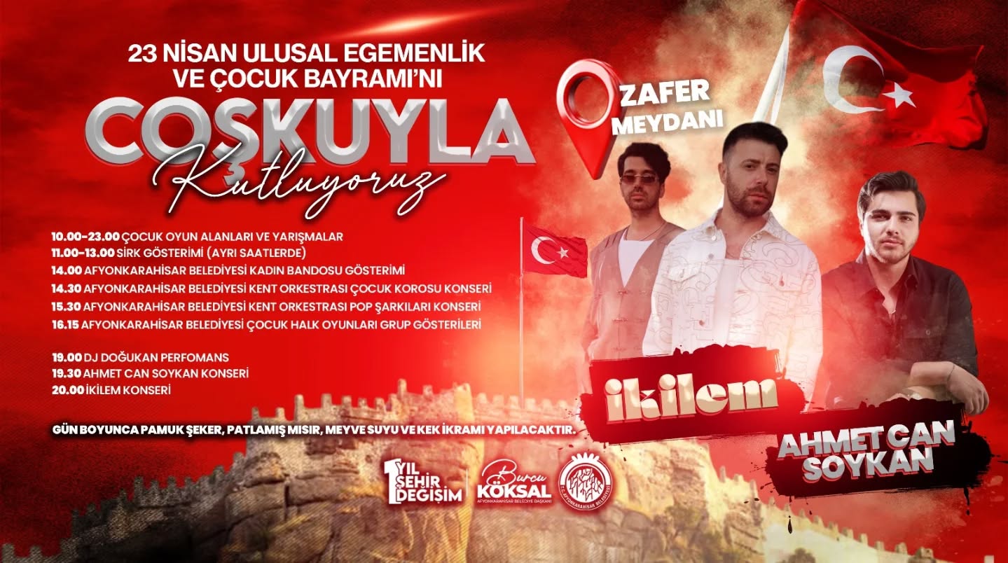 23 Nisan Ulusal Egemenlik ve Çocuk Bayramı Şehirde Coşkuyla Kutlandı