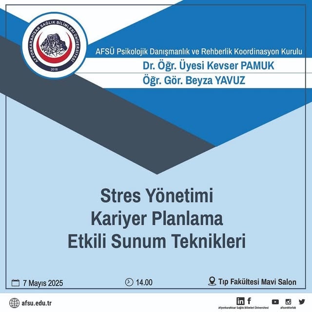 Afyonkarahisar Sağlık Bilimleri Üniversitesi, Öğrencilere Kariyer ve Stres Yönetimi Eğitimi Veriyor
