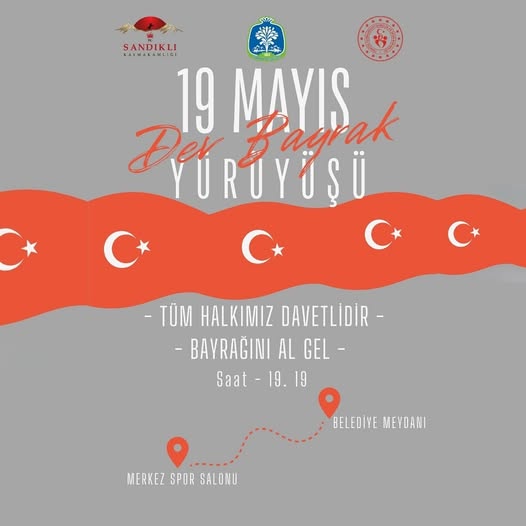 Sandıklı'da 19 Mayıs Coşkusuyla Bayrak Yürüyüşü Düzenleniyor