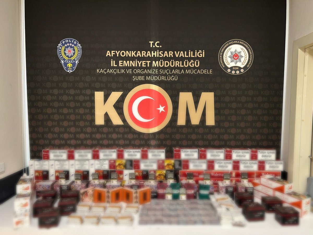 Bolvadin'de Kaçakçılık Operasyonunda 350 Paket Ele Geçirildi