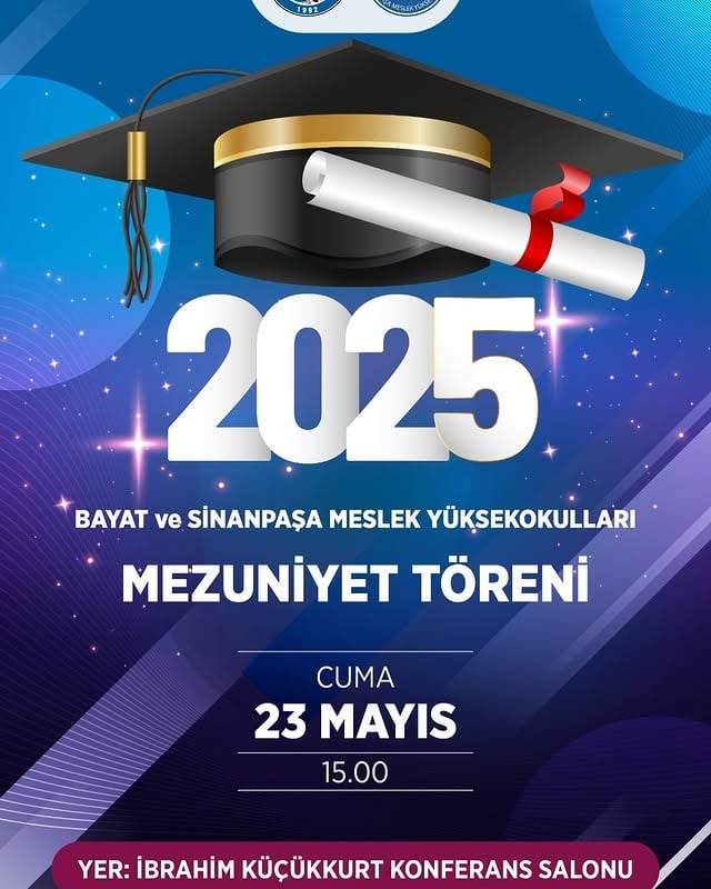 Afyon Kocatepe Üniversitesi'nde Mezuniyet Coşkusu: Bayat ve Sinanpaşa Meslek Yüksekokulları Öğrencileri Diplomalarını Aldı