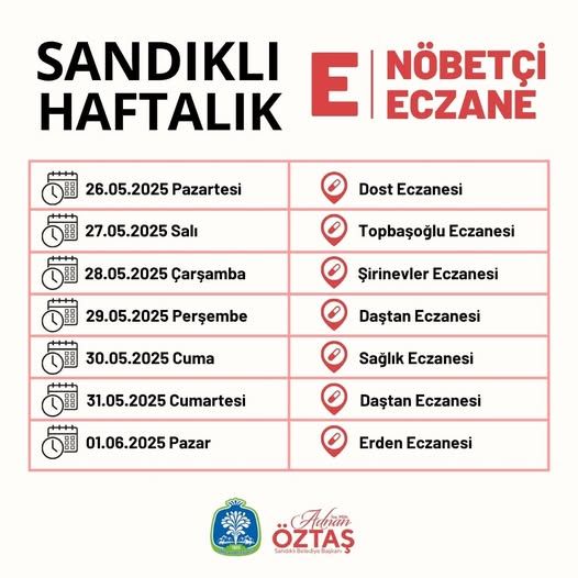Sandıklı'da Nöbetçi Eczaneler Belirlendi