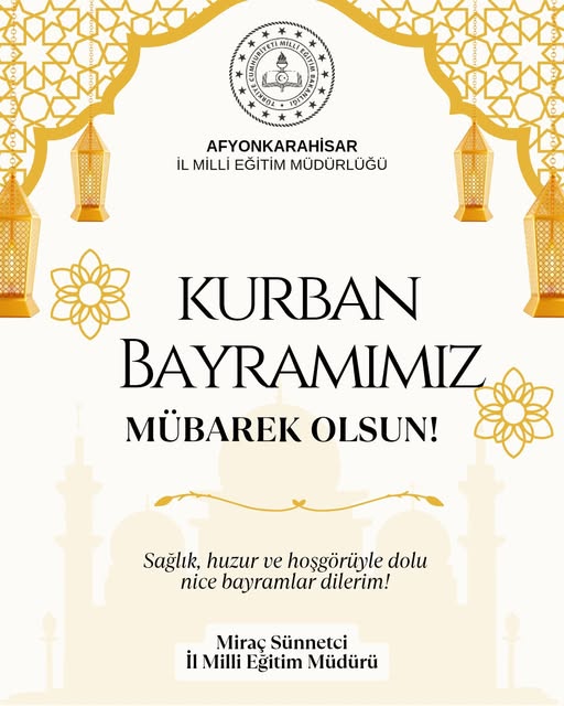 Afyonkarahisar İl Milli Eğitim Müdürlüğü Bayram Mesajı Yayınladı