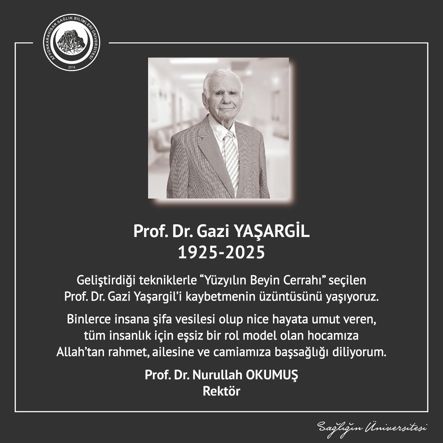 Afyonkarahisar Sağlık Bilimleri Üniversitesi'nden Başsağlığı Mesajı
