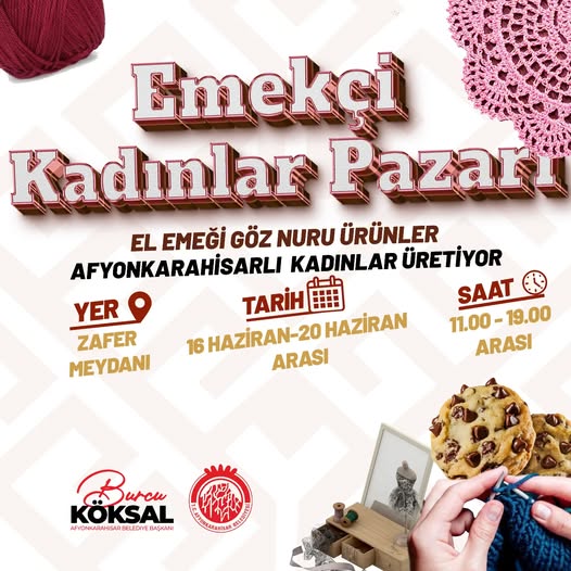Zafer Meydanı'nda Emekçi Kadınlar Pazarında El Emeği Ürünler Sergileniyor
