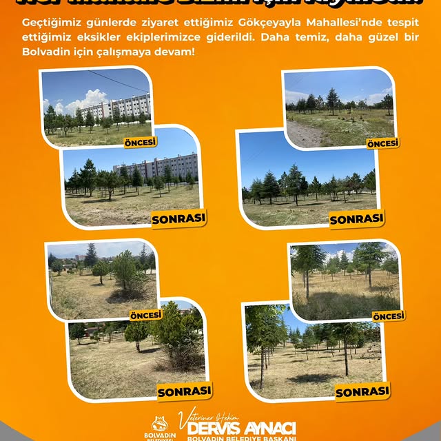 Bolvadin'de Gökçeyayla Mahallesi'nde Hızlı Çevre Düzenlemesi Yapıldı