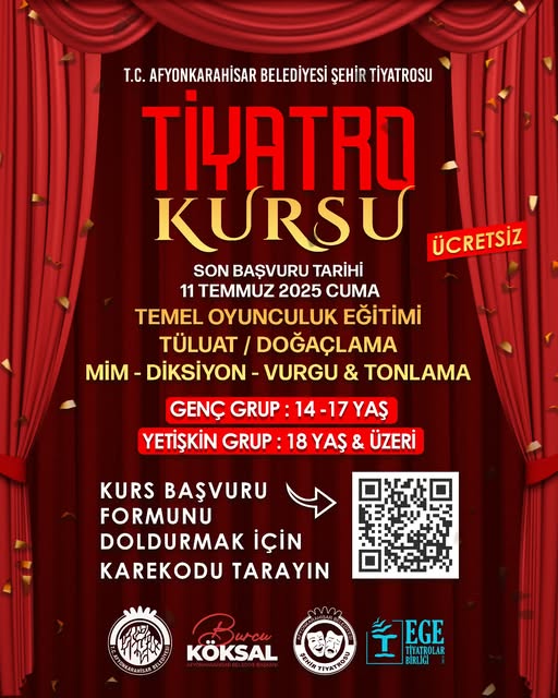 Ücretsiz Tiyatro Kursu Başlıyor: Son Başvuru Tarihi Yaklaşıyor