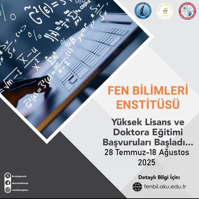 Afyon Kocatepe Üniversitesi Fen Bilimleri Enstitüsü Lisansüstü Başvuruları Başladı