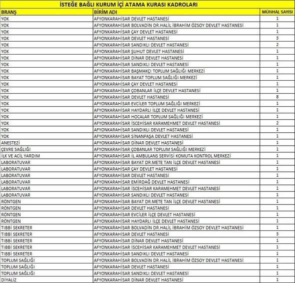 Afyonkarahisar'a 120 Sağlık Personeli Ataması Yapıldı