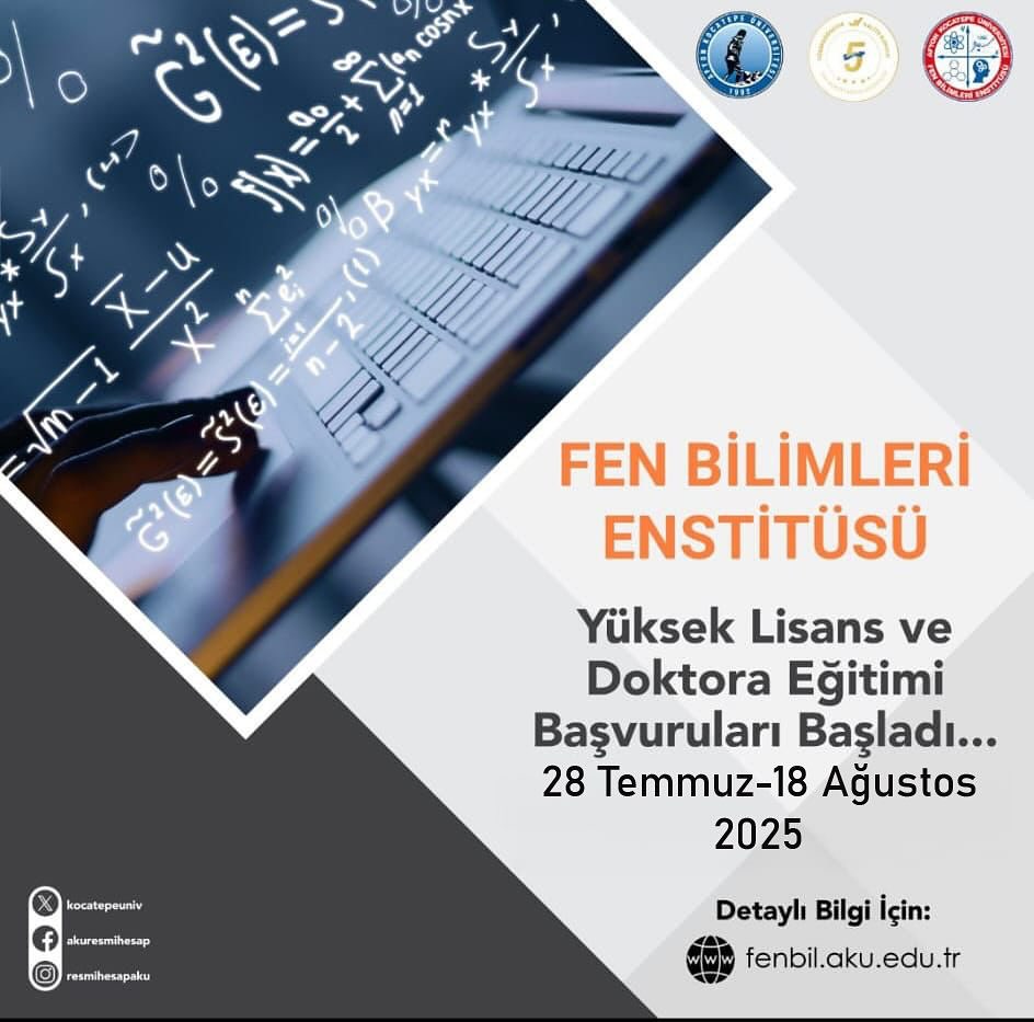 Afyon Kocatepe Üniversitesi Fen Bilimleri Enstitüsü Lisansüstü Başvuruları Başladı