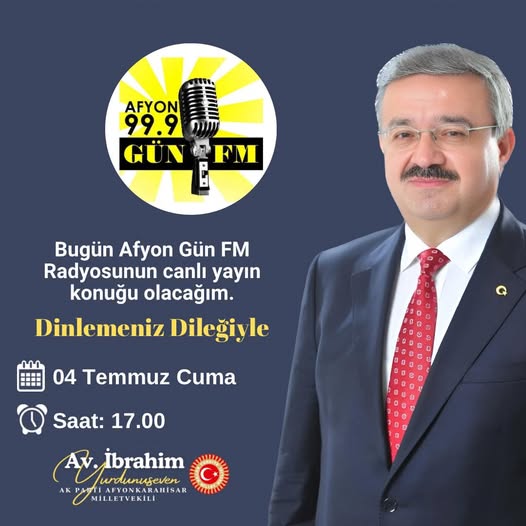 AK Parti Milletvekili İbrahim Yurdunuseven Gün FM'de Gündemi Değerlendirecek