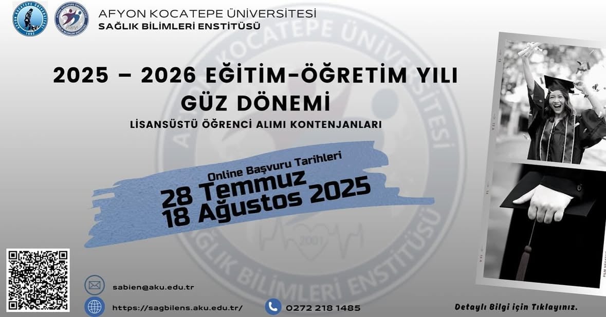 Afyon Kocatepe Üniversitesi Sağlık Bilimleri Enstitüsü Lisansüstü Başvuruları Başladı