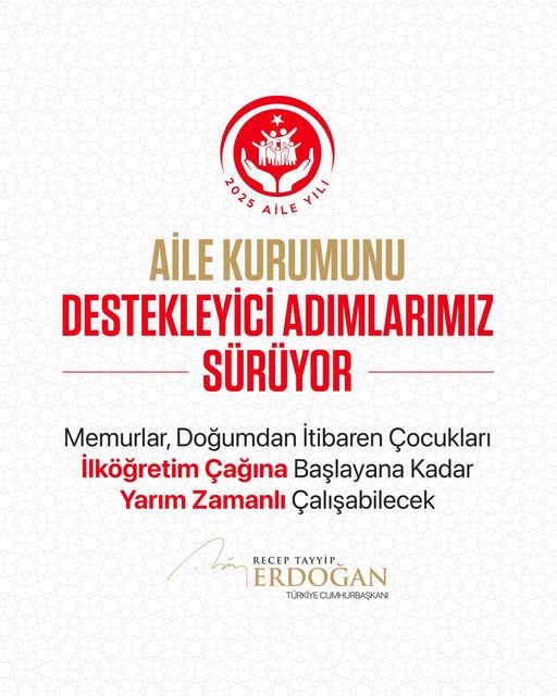 Memurlara Doğumdan İköğretime Kadar Yarım Zamanlı Çalışma İzni
