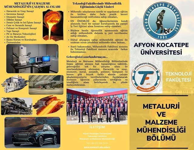 Afyon Kocatepe Üniversitesi Metalurji ve Malzeme Mühendisliği Bölümü: Geleceğin Mesleği