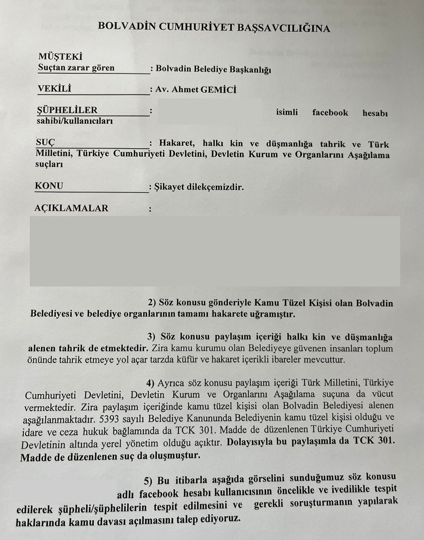 Bolvadin Belediyesi'ne Yönelik Hakaretlere Karşı Hukuki Süreç Başlatıldı