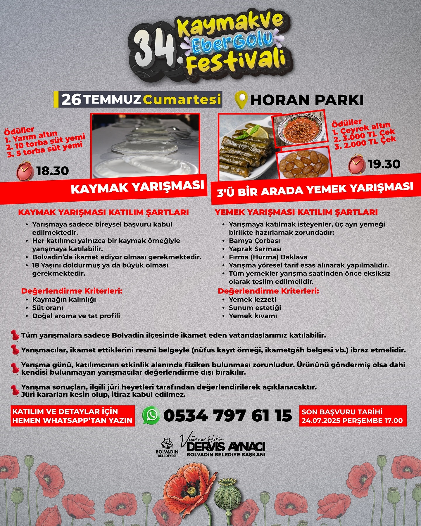 Bolvadin'de Kaymak ve Eber Gölü Festivali'nde Lezzet Yarışmaları Düzenleniyor