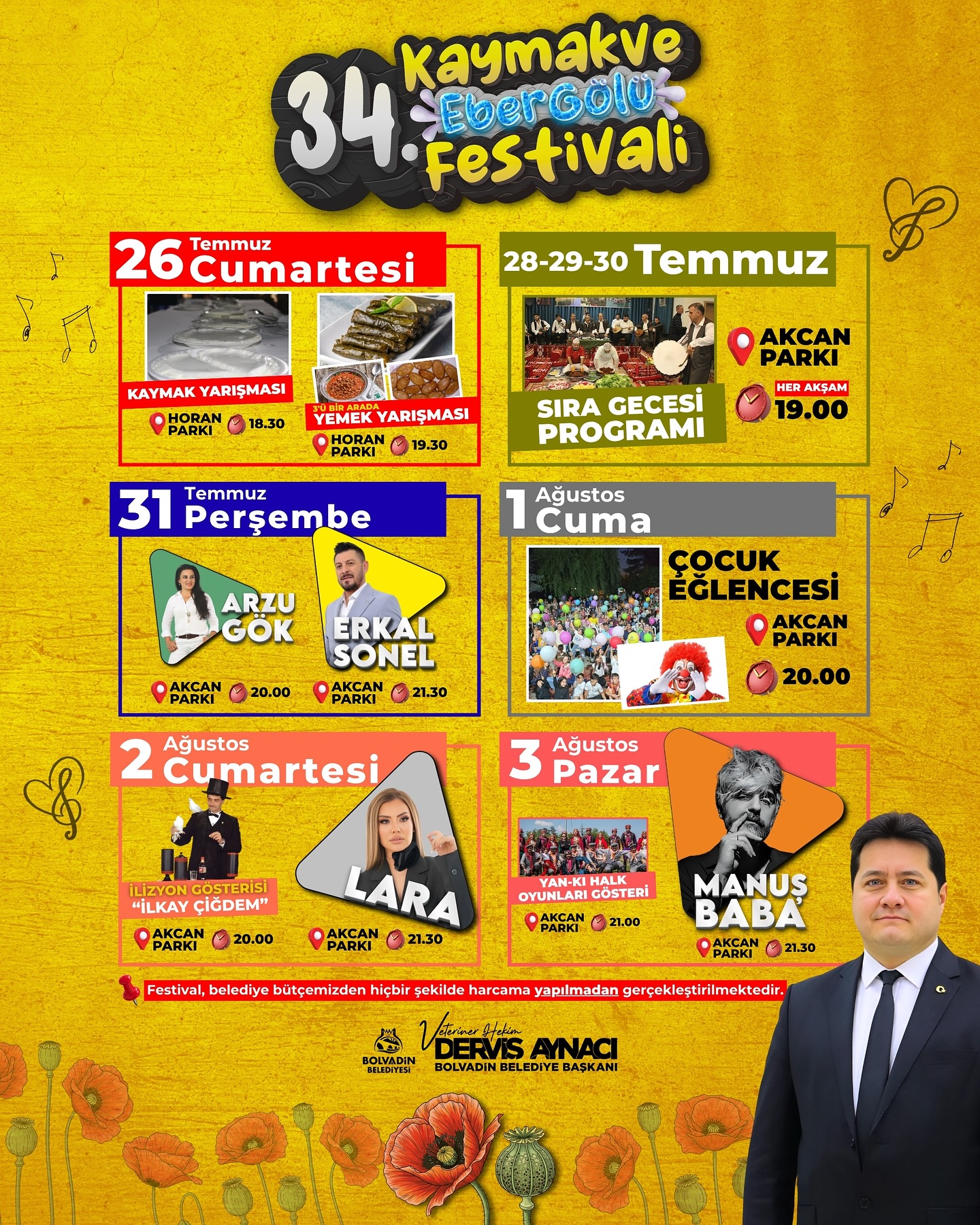 Bolvadin'de 34. Kaymak ve Eber Gölü Festivali Başlıyor