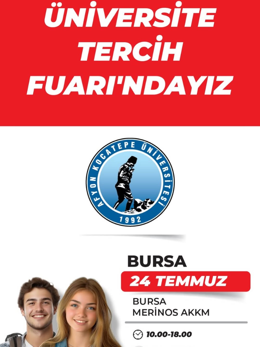 Afyon Kocatepe Üniversitesi Bursa'da Yükseköğretim Fuarında Öğrencilerle Buluşuyor