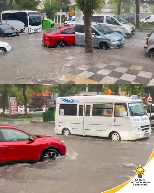 Afyonkarahisar'da Sağanak Yağış Paniği: Caddelerde Su Baskınları