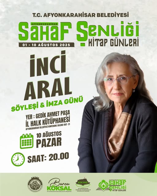 Usta Yazar İnci Aral, Sahaf Şenliği'nde Kitapseverlerle Buluşacak