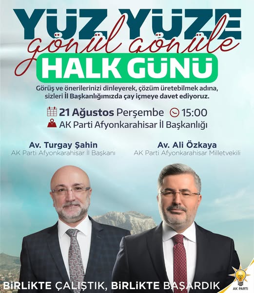 AK Parti Afyonkarahisar İl Başkanlığı Halk Günü Etkinliği Düzenliyor