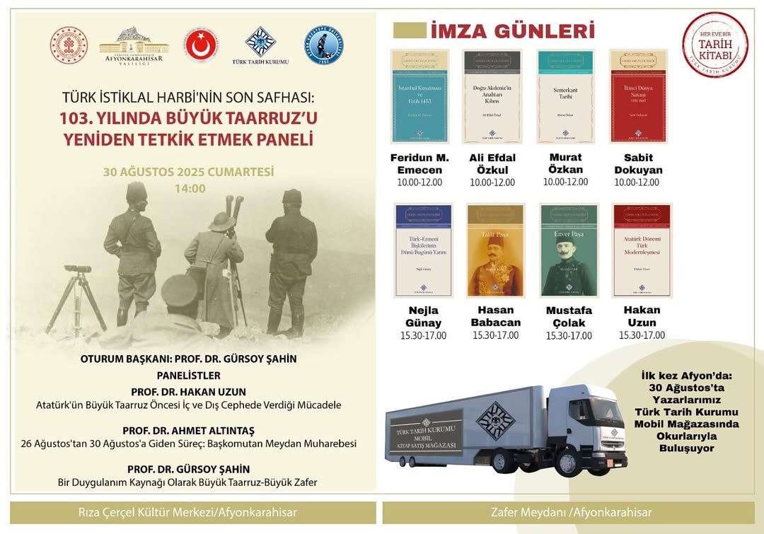 Zafer Bayramı Afyon'da Paneller ve İmza Günleriyle Kutlanacak