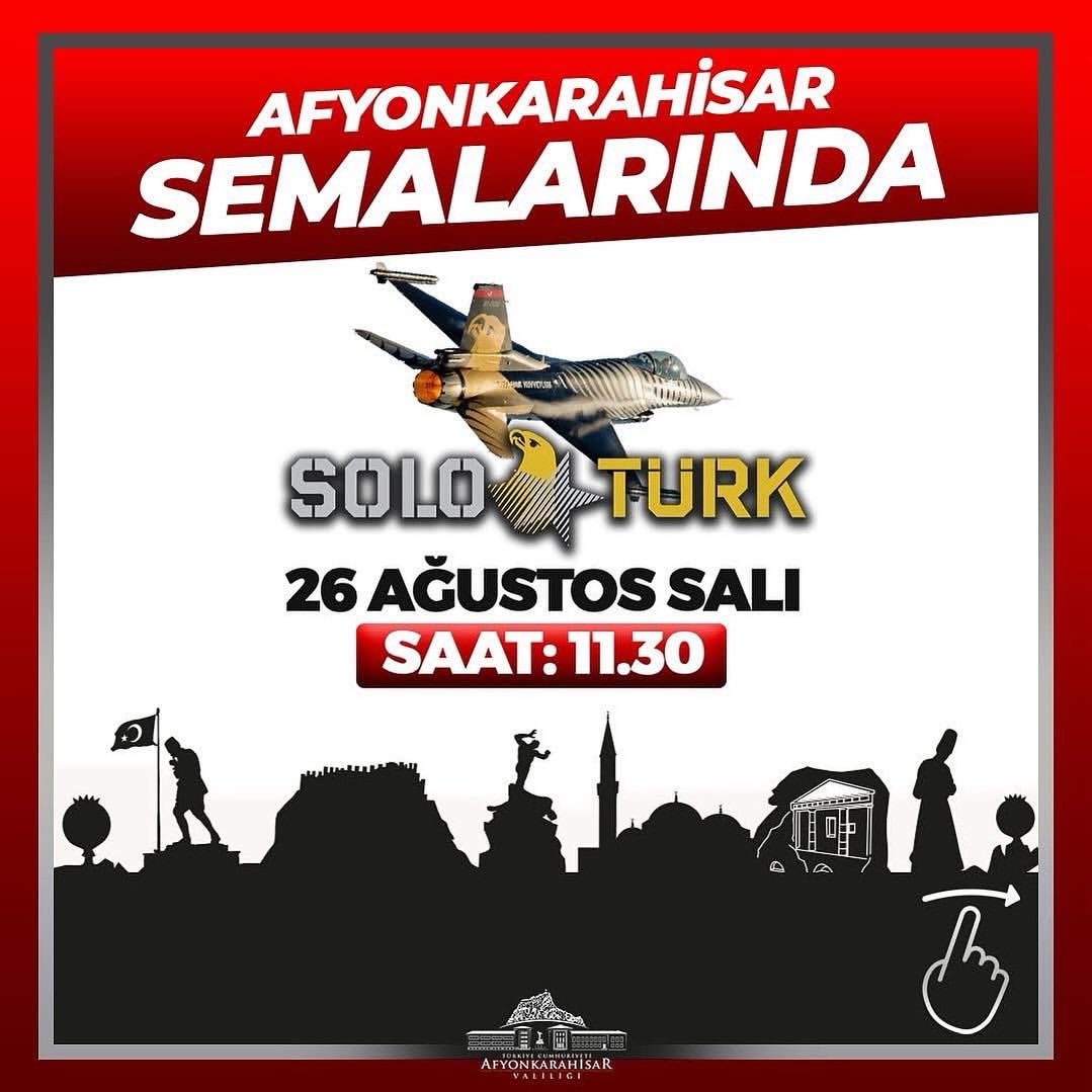 SOLOTÜRK, Afyon Kocatepe Üniversitesi Üstünde Tarihi Uçuş Gösterisi Düzenleyecek