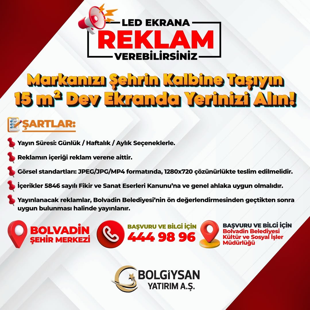 Bolvadin'de İşletmelere Özel Dev Ekran Fırsatı