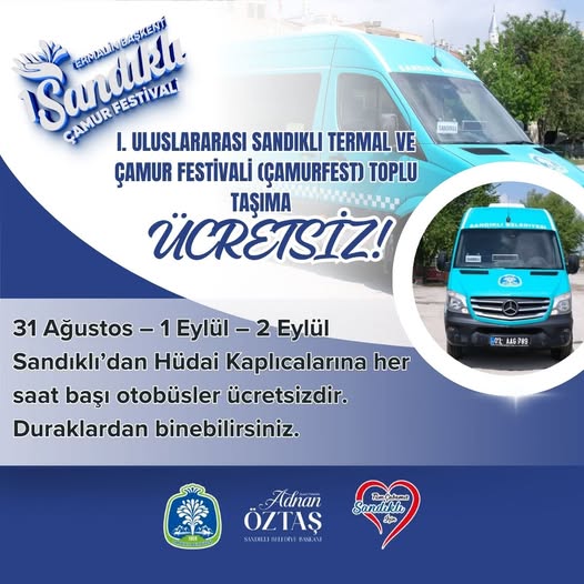 Sandıklı'da Uluslararası Termal ve Çamur Festivali'ne Ücretsiz Ulaşım İmkanı