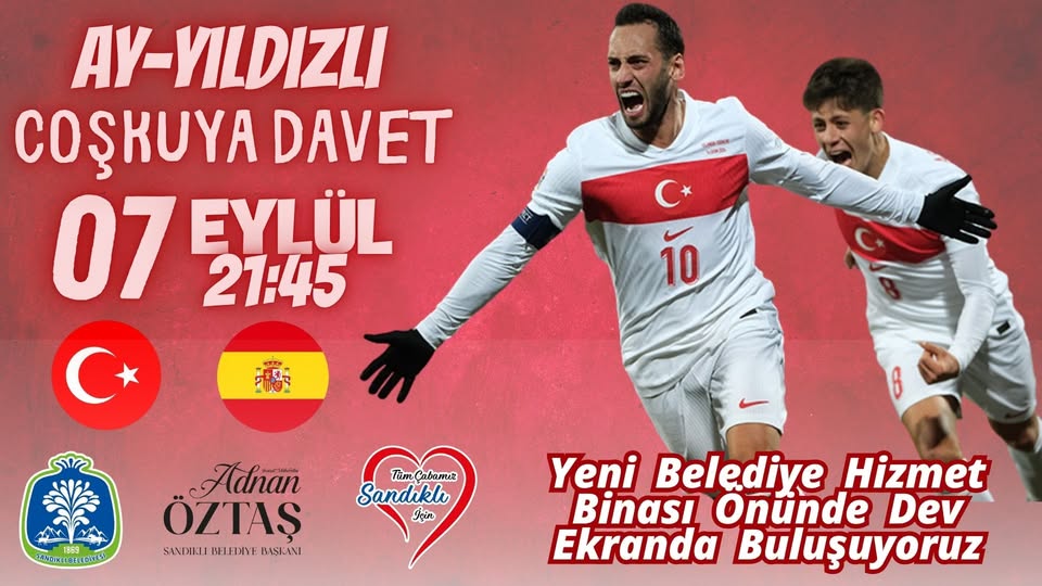 Sandıklı'da Milli Takım Coşkusu: İspanya Maçı Dev Ekranla İzlenecek