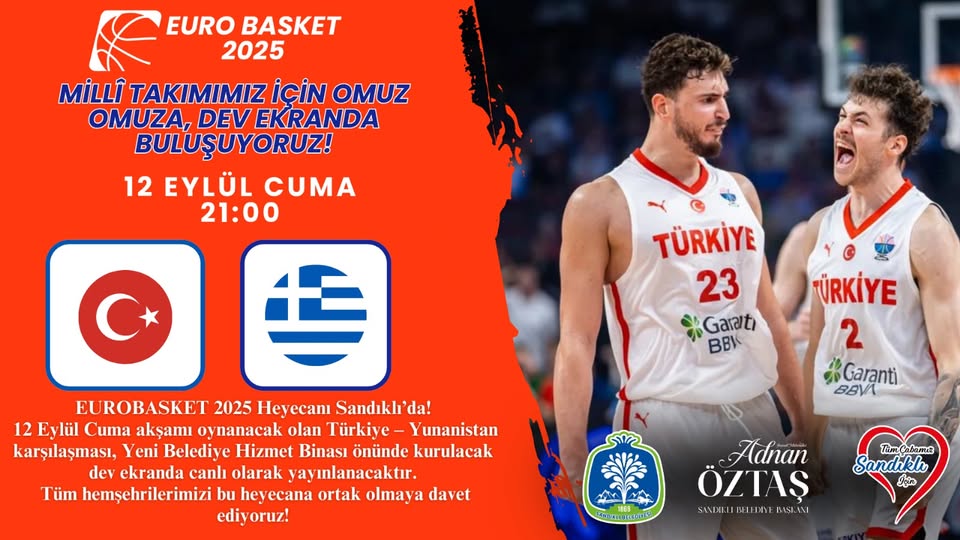 Sandıklı'da EuroBasket 2025 Heyecanı Dev Ekranda Yaşanacak