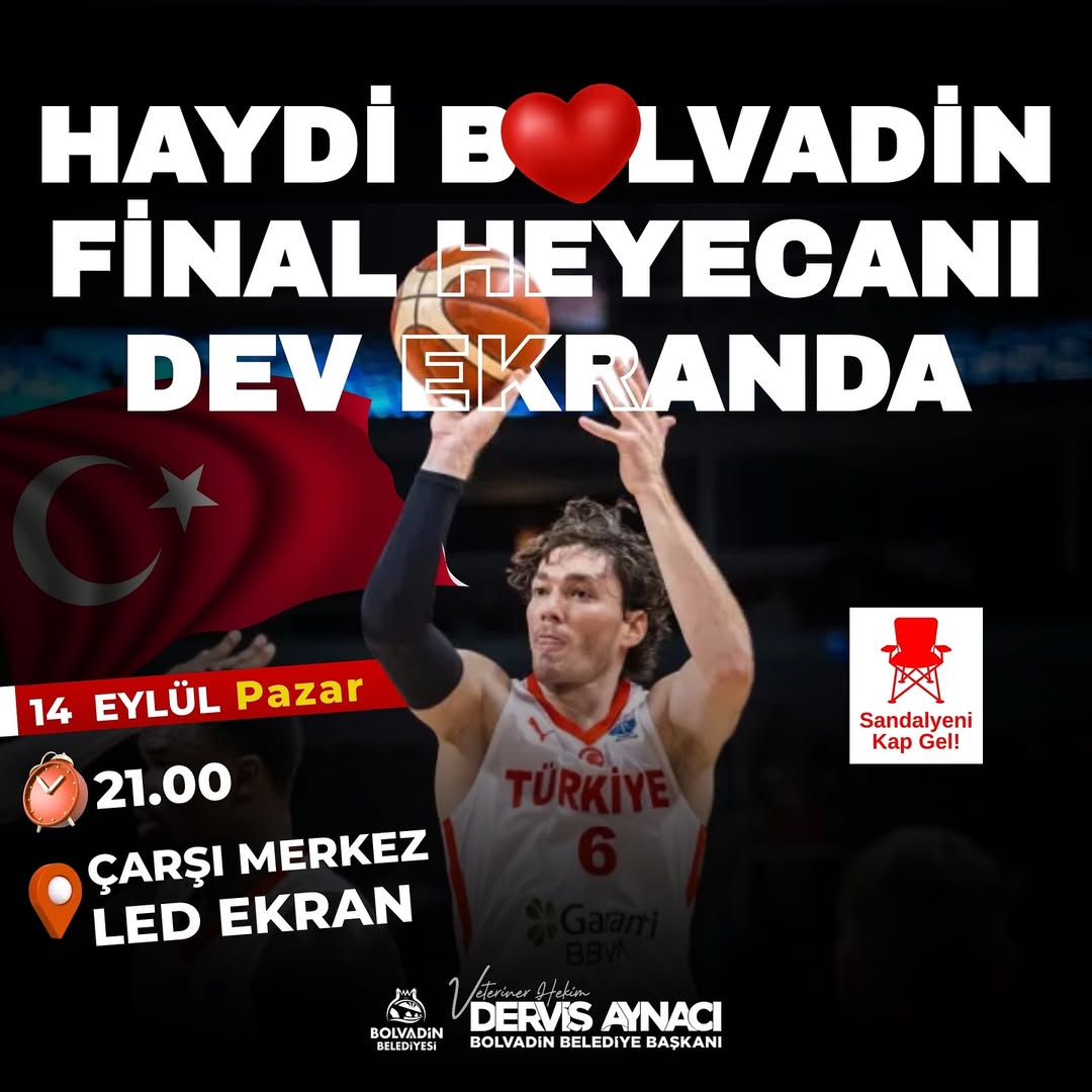 Bolvadin'de EuroBasket 2025 Coşkusu: Türkiye-Almanya Maçı Canlı Yayınlandı