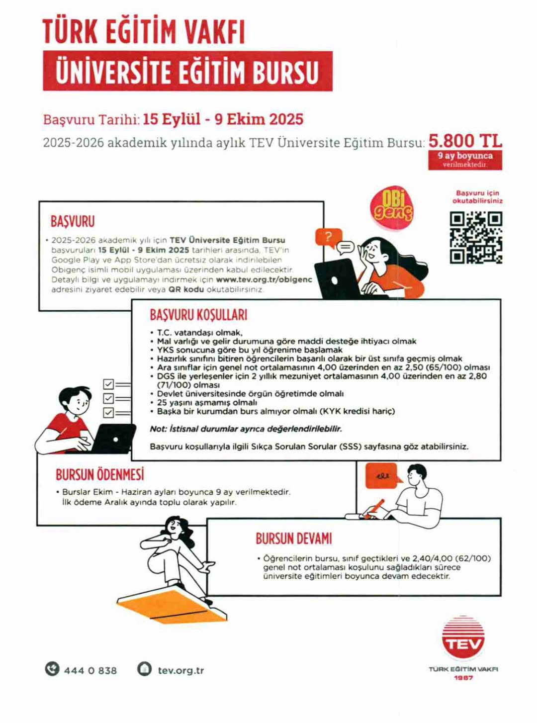 Türk Eğitim Vakfı Üniversite Eğitim Bursu Başvuruları Başladı