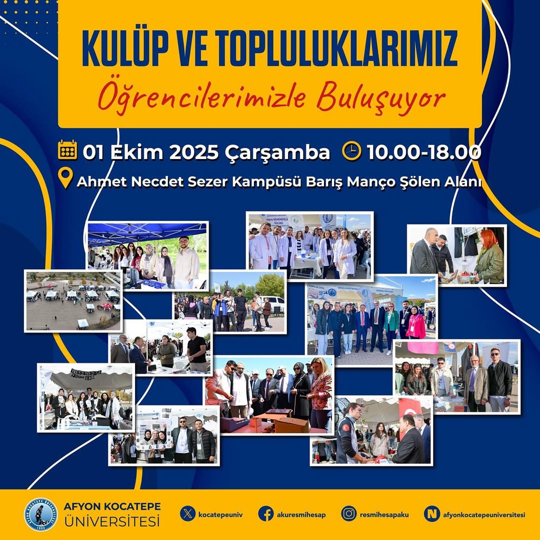 AKÜ'de Öğrenci Kulüpleri Tanıtım Günü Düzenleniyor