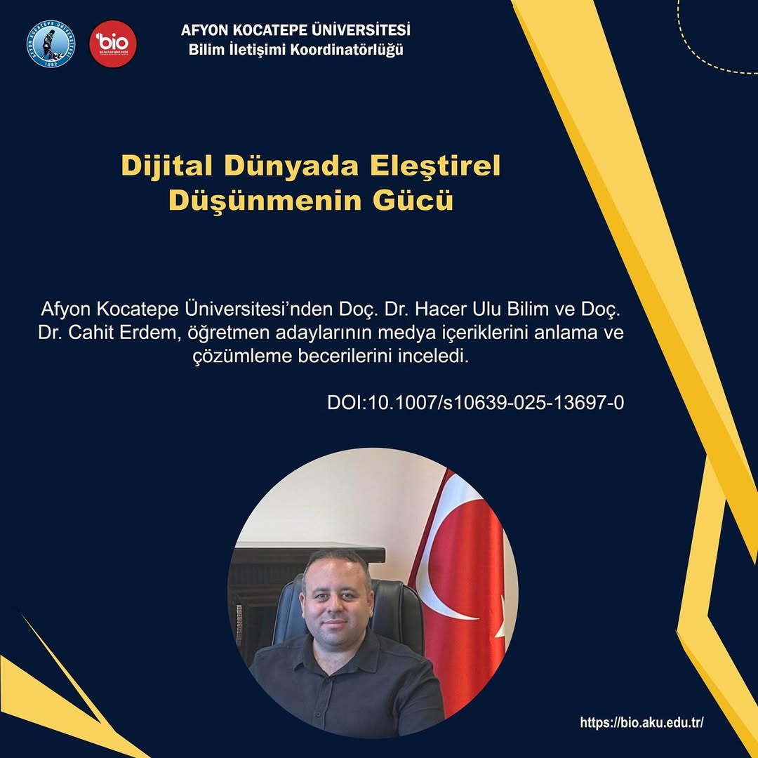 Afyon Kocatepe Üniversitesi'nde Medya Okuryazarlığı Araştırması: Öğretmen Adaylarının Eleştirel Düşünme Becerileri İncelendi