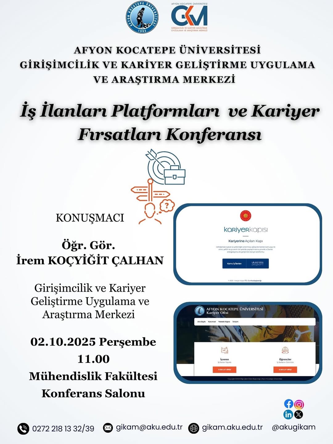 Afyon Kocatepe Üniversitesi'nde İş İlanları Platformları ve Kariyer Fırsatları Konferansı Düzenlendi